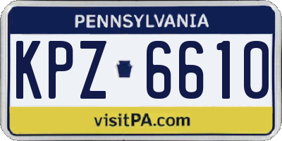 PA license plate KPZ6610