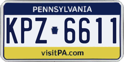 PA license plate KPZ6611