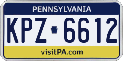 PA license plate KPZ6612