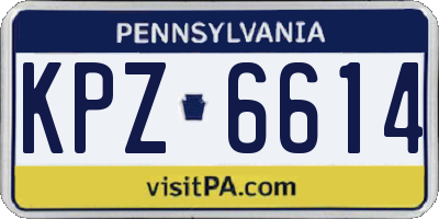 PA license plate KPZ6614