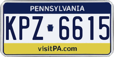 PA license plate KPZ6615