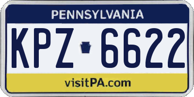 PA license plate KPZ6622