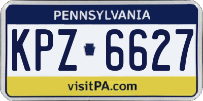 PA license plate KPZ6627