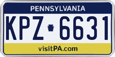 PA license plate KPZ6631