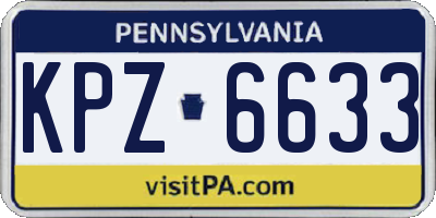 PA license plate KPZ6633