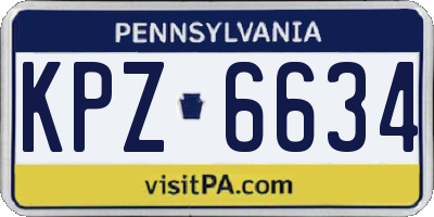 PA license plate KPZ6634