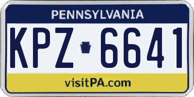 PA license plate KPZ6641