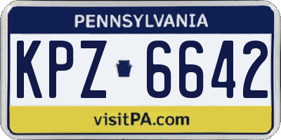 PA license plate KPZ6642