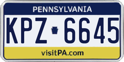 PA license plate KPZ6645