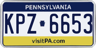 PA license plate KPZ6653