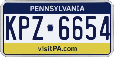 PA license plate KPZ6654