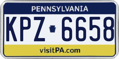 PA license plate KPZ6658