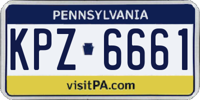 PA license plate KPZ6661