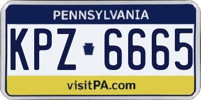 PA license plate KPZ6665