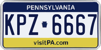 PA license plate KPZ6667
