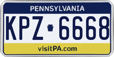PA license plate KPZ6668