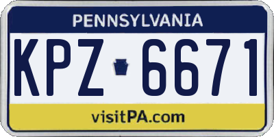 PA license plate KPZ6671
