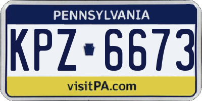 PA license plate KPZ6673