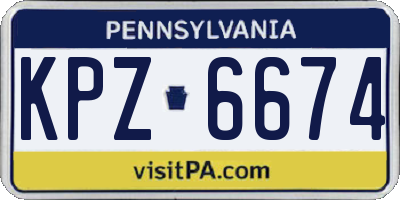 PA license plate KPZ6674