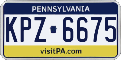 PA license plate KPZ6675