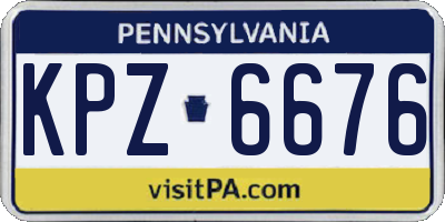 PA license plate KPZ6676