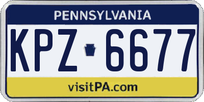 PA license plate KPZ6677