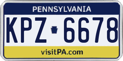 PA license plate KPZ6678