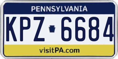 PA license plate KPZ6684