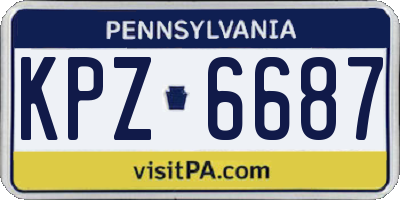 PA license plate KPZ6687