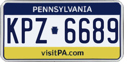 PA license plate KPZ6689