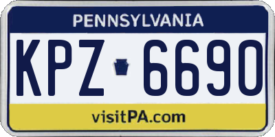 PA license plate KPZ6690