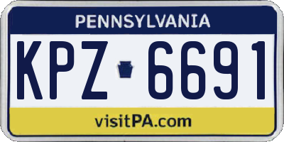 PA license plate KPZ6691