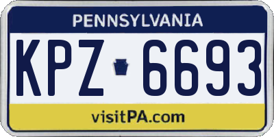 PA license plate KPZ6693