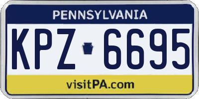 PA license plate KPZ6695