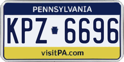 PA license plate KPZ6696