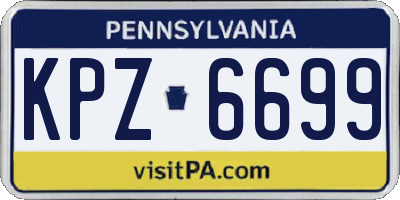 PA license plate KPZ6699