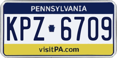 PA license plate KPZ6709