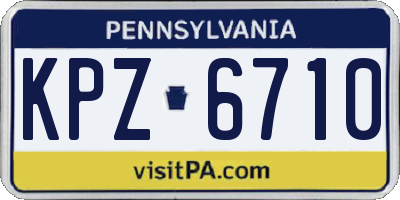PA license plate KPZ6710