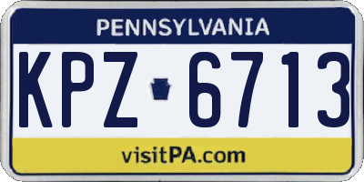 PA license plate KPZ6713