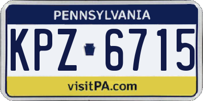 PA license plate KPZ6715