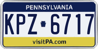 PA license plate KPZ6717