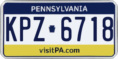 PA license plate KPZ6718