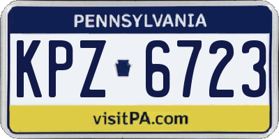 PA license plate KPZ6723
