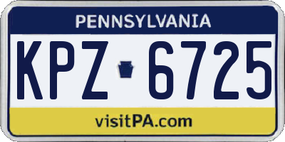 PA license plate KPZ6725