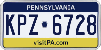 PA license plate KPZ6728