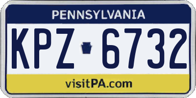 PA license plate KPZ6732