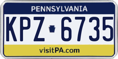PA license plate KPZ6735