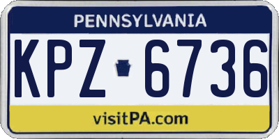 PA license plate KPZ6736