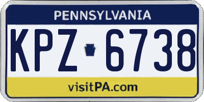 PA license plate KPZ6738