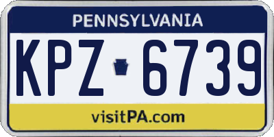 PA license plate KPZ6739